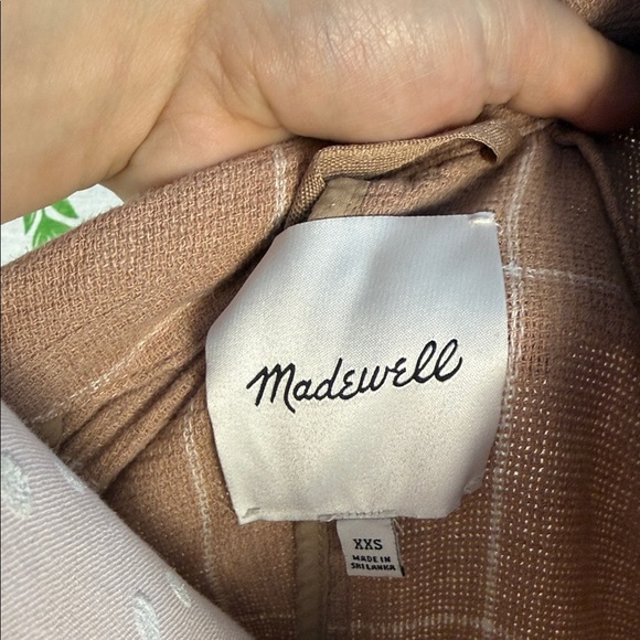 Madewell Tan Checkered Blazer with Button Accents B5 - Picture 2 of 4
